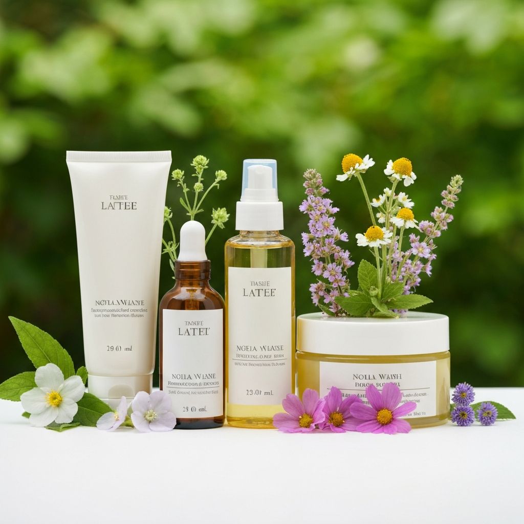 Natural skincare products with botanical ingredients